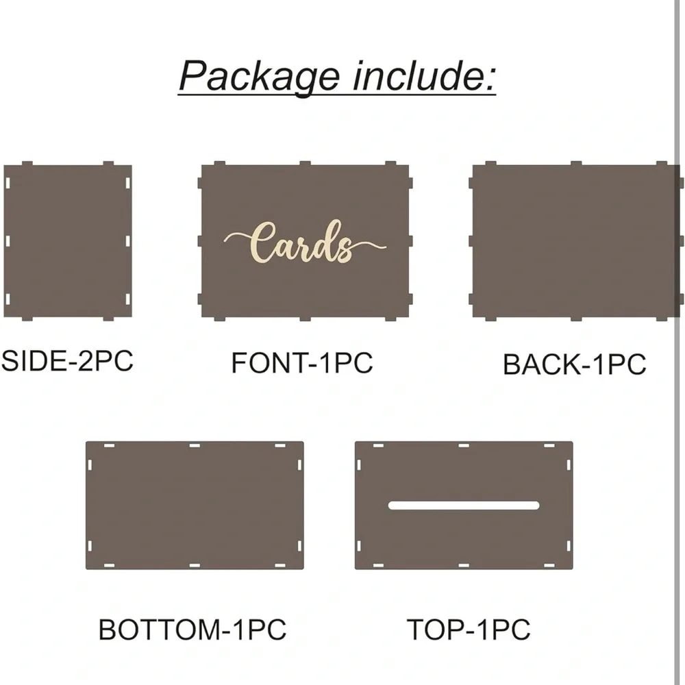 Rustic Wooden Brown and Tan Card Box